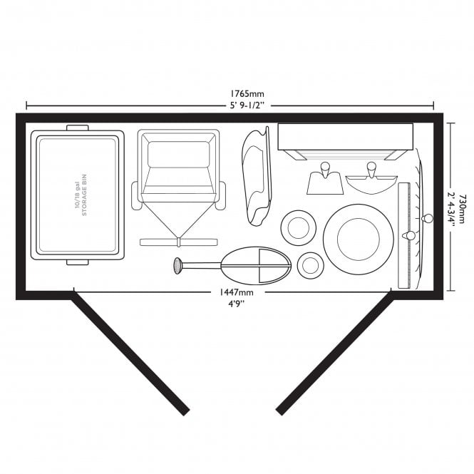 Slim Multi-Wall Resin Garden Shed 1.9 x 0.84 m (6 x 3 ft) with Roof Window - image 5