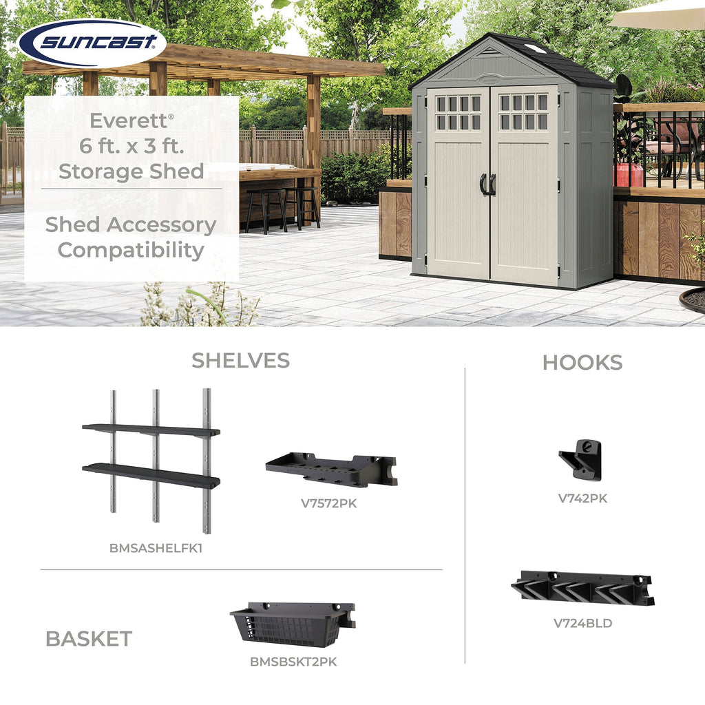 Slim Multi-Wall Resin Garden Shed 1.9 x 0.84 m (6 x 3 ft) with Roof Window - image 6