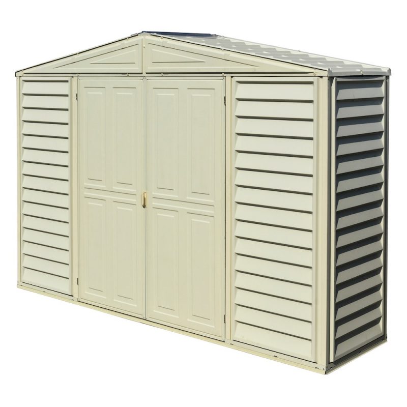 Slim Vinyl Storage Shed 3.2 x 0.9 m (10.5 x 3 ft) with Double Doors - image 1