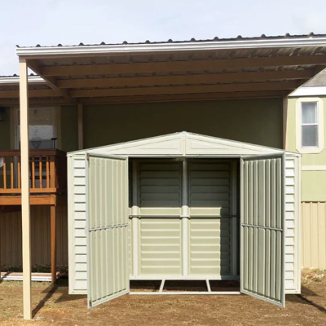 Slim Vinyl Storage Shed 3.2 x 0.9 m (10.5 x 3 ft) with Double Doors - image 4