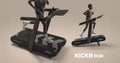 Smart running treadmill with hands-free pace matching and lateral tilt