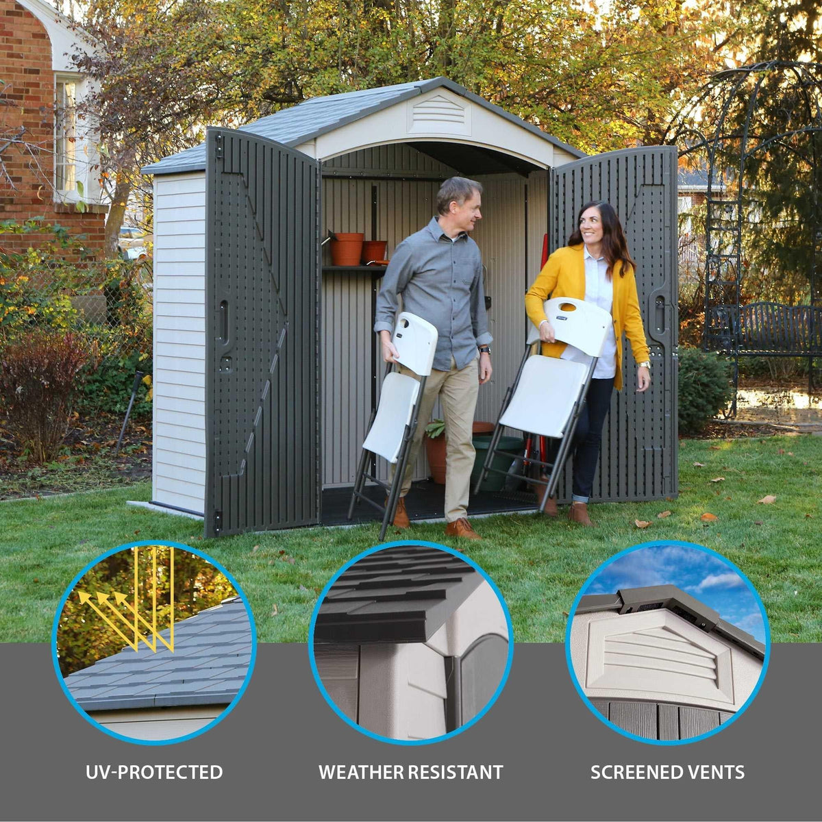 Steel-Reinforced HDPE Garden Shed 2.1 x 1.4 m (7 x 4.5 ft) with Shelves - image 10