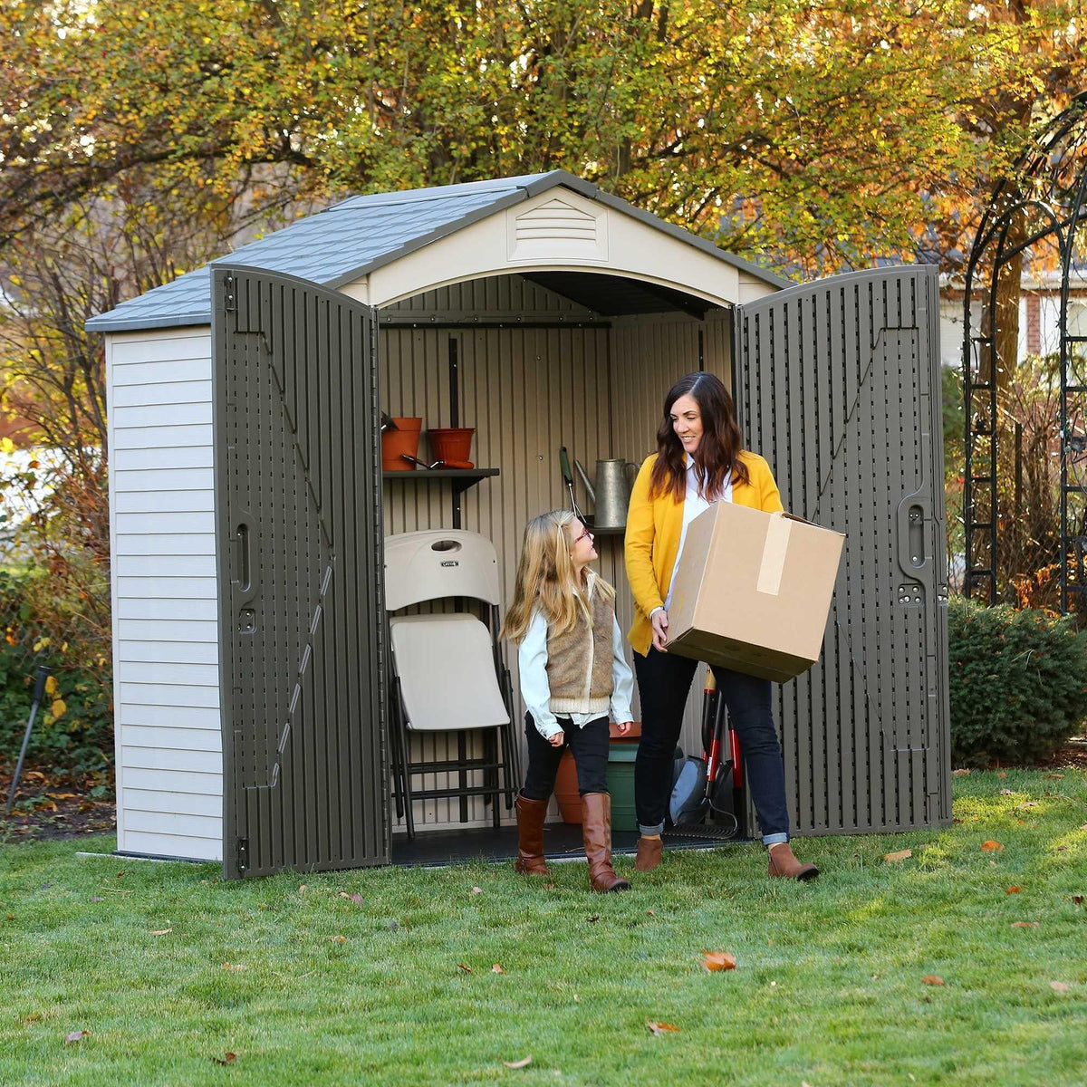 Steel-Reinforced HDPE Garden Shed 2.1 x 1.4 m (7 x 4.5 ft) with Shelves - image 2