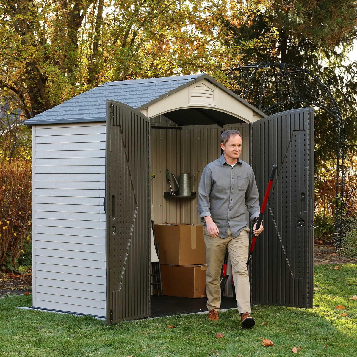Steel-Reinforced HDPE Garden Shed 2.1 x 1.4 m (7 x 4.5 ft) with Shelves - image 20