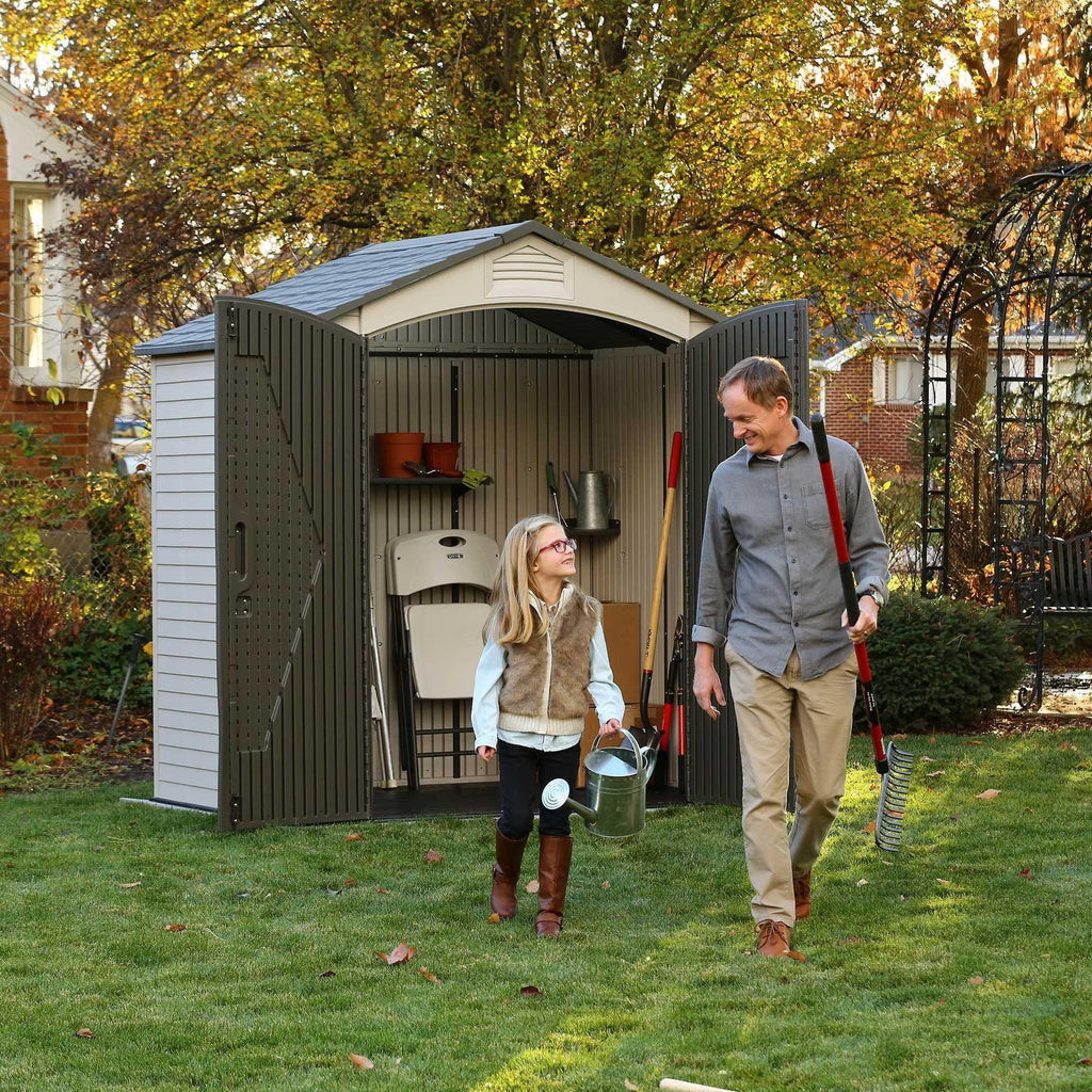 Steel-Reinforced HDPE Garden Shed 2.1 x 1.4 m (7 x 4.5 ft) with Shelves - view 21