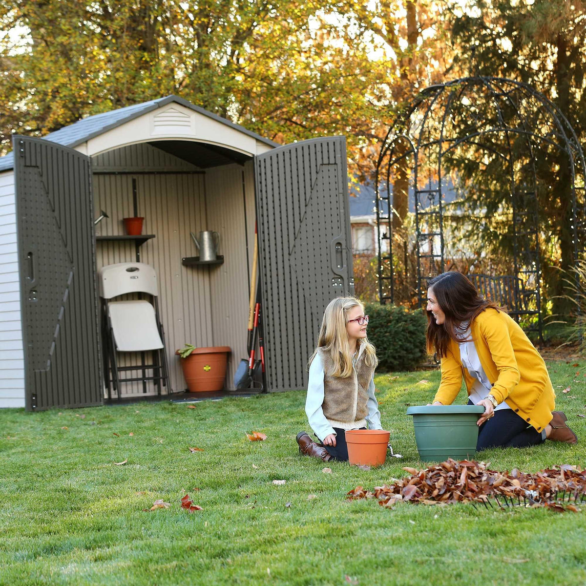 Steel-Reinforced HDPE Garden Shed 2.1 x 1.4 m (7 x 4.5 ft) with Shelves - view 22