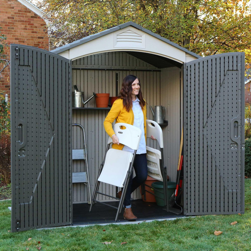 Steel-Reinforced HDPE Garden Shed 2.1 x 1.4 m (7 x 4.5 ft) with Shelves - view 24