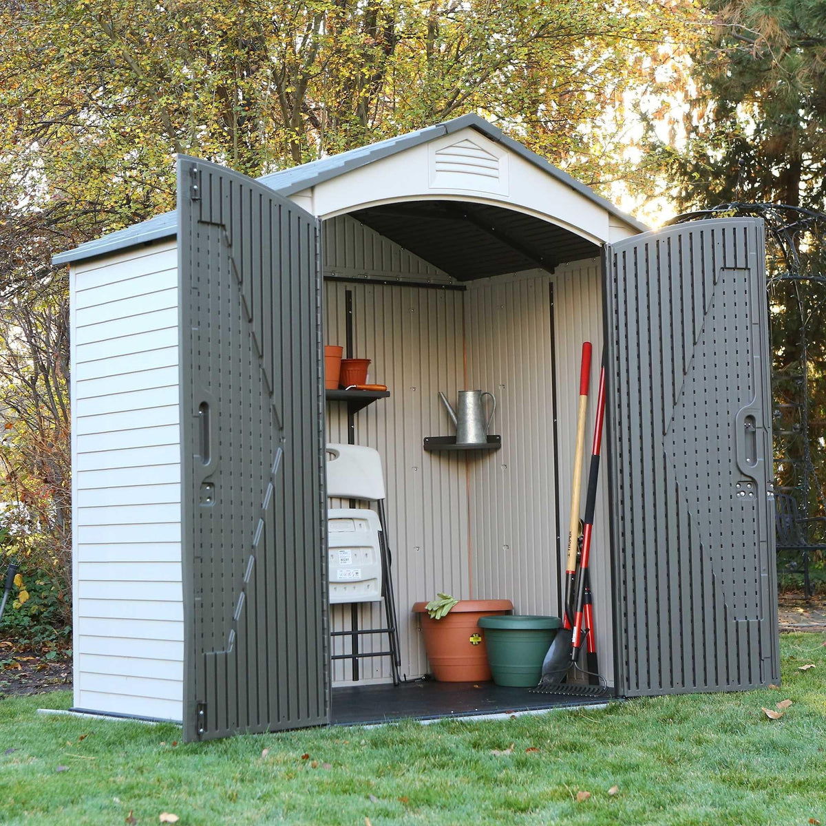 Steel-Reinforced HDPE Garden Shed 2.1 x 1.4 m (7 x 4.5 ft) with Shelves - image 3