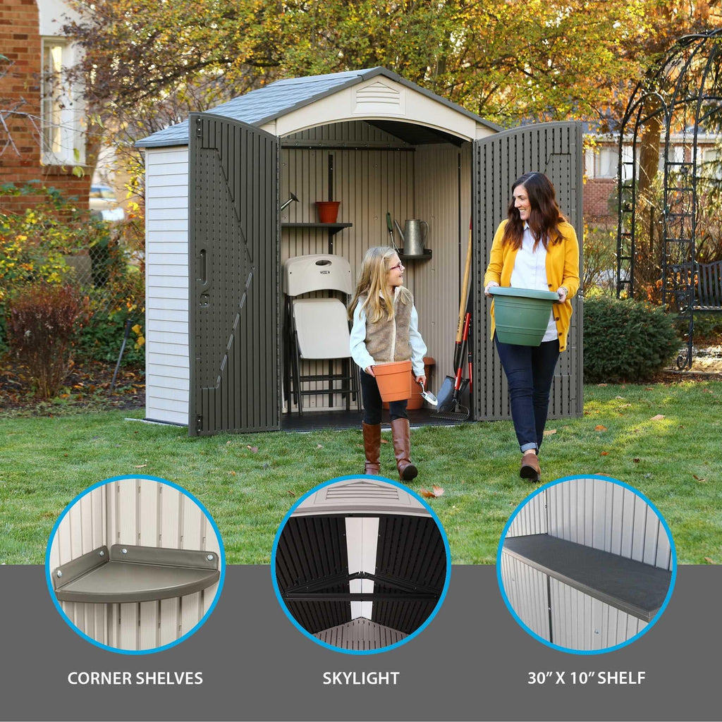 Steel-Reinforced HDPE Garden Shed 2.1 x 1.4 m (7 x 4.5 ft) with Shelves - image 6