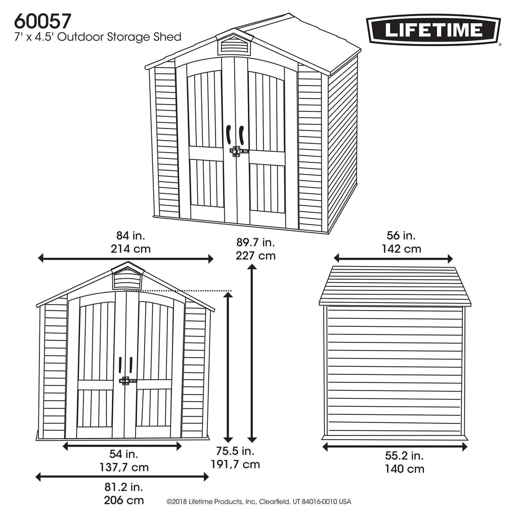 Steel-Reinforced HDPE Garden Shed 2.1 x 1.4 m (7 x 4.5 ft) with Shelves - image 7