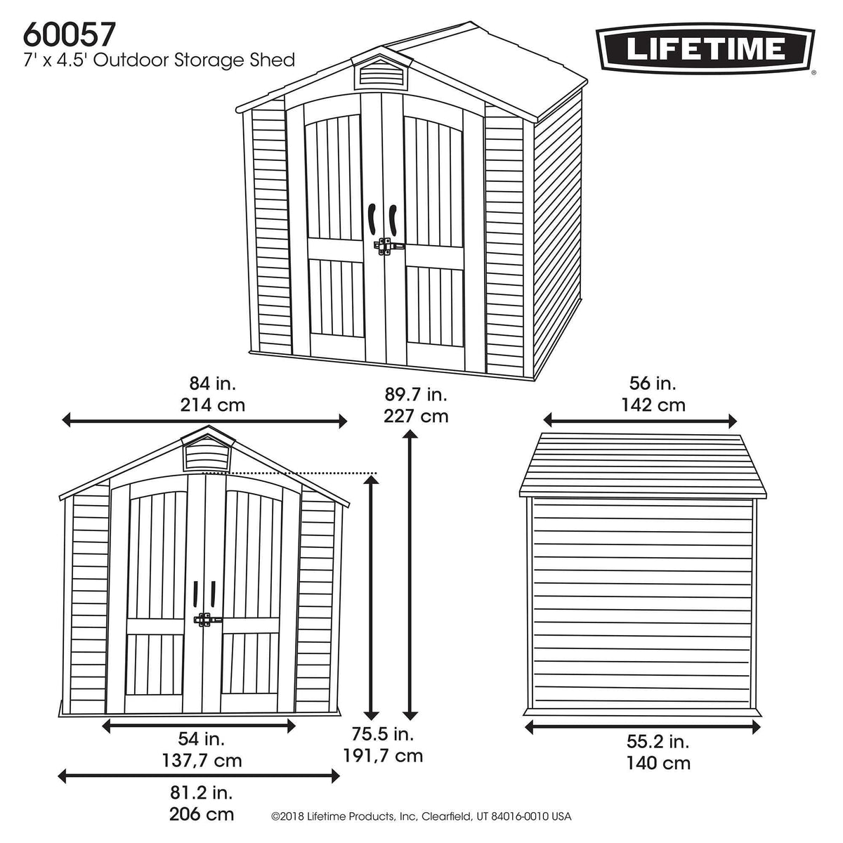Steel-Reinforced HDPE Garden Shed 2.1 x 1.4 m (7 x 4.5 ft) with Shelves - image 7