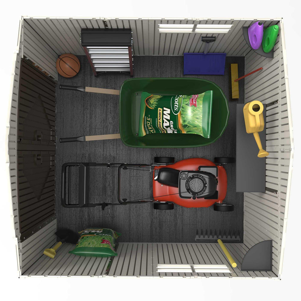 Steel-Reinforced HDPE Garden Shed 2.1 x 2.1 m (7 x 7 ft) with Two Windows - image 10