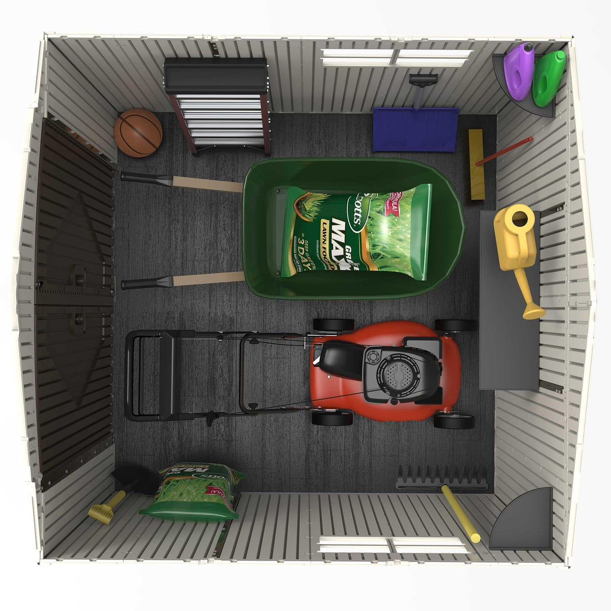Steel-Reinforced HDPE Garden Shed 2.1 x 2.1 m (7 x 7 ft) with Two Windows - image 10