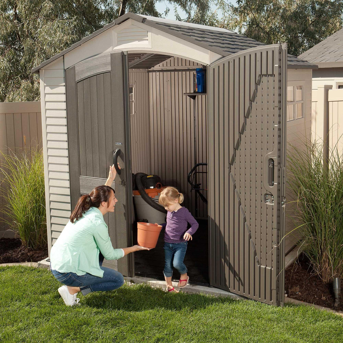 Steel-Reinforced HDPE Garden Shed 2.1 x 2.1 m (7 x 7 ft) with Two Windows - image 17