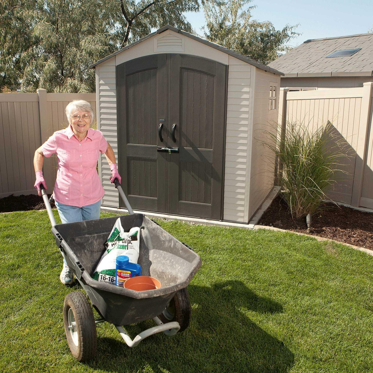 Steel-Reinforced HDPE Garden Shed 2.1 x 2.1 m (7 x 7 ft) with Two Windows - image 7