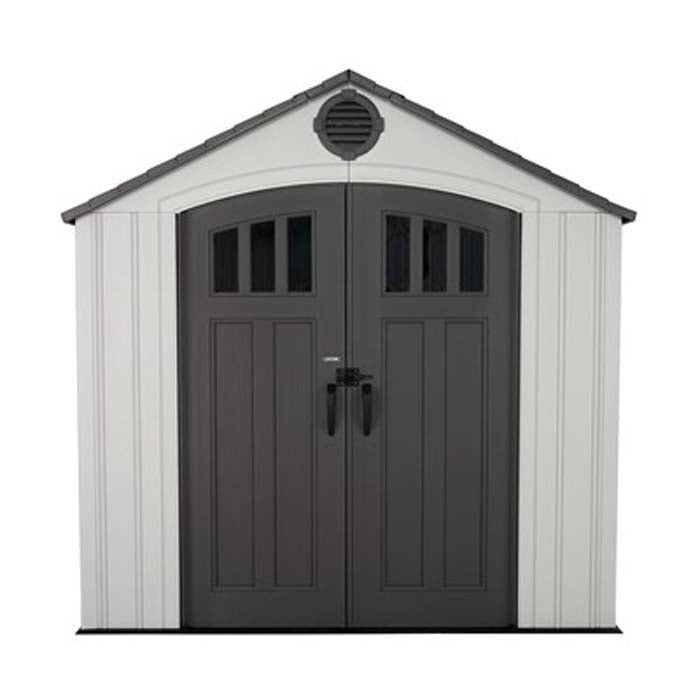 Steel-Reinforced HDPE Garden Shed 2.4 x 1.5 m (8 x 5 ft) Light Grey - image 1