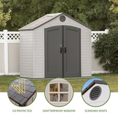 Steel-Reinforced HDPE Garden Shed 2.4 x 1.5 m (8 x 5 ft) with Window and Roof Lights - image 6