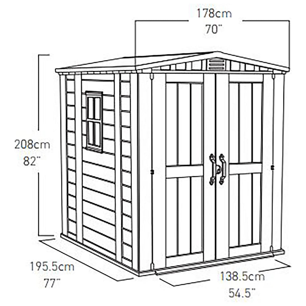 Steel-Reinforced Resin Apex Shed 1.8 x 1.8 m (6 x 6 ft) with Floor and Window - image 11