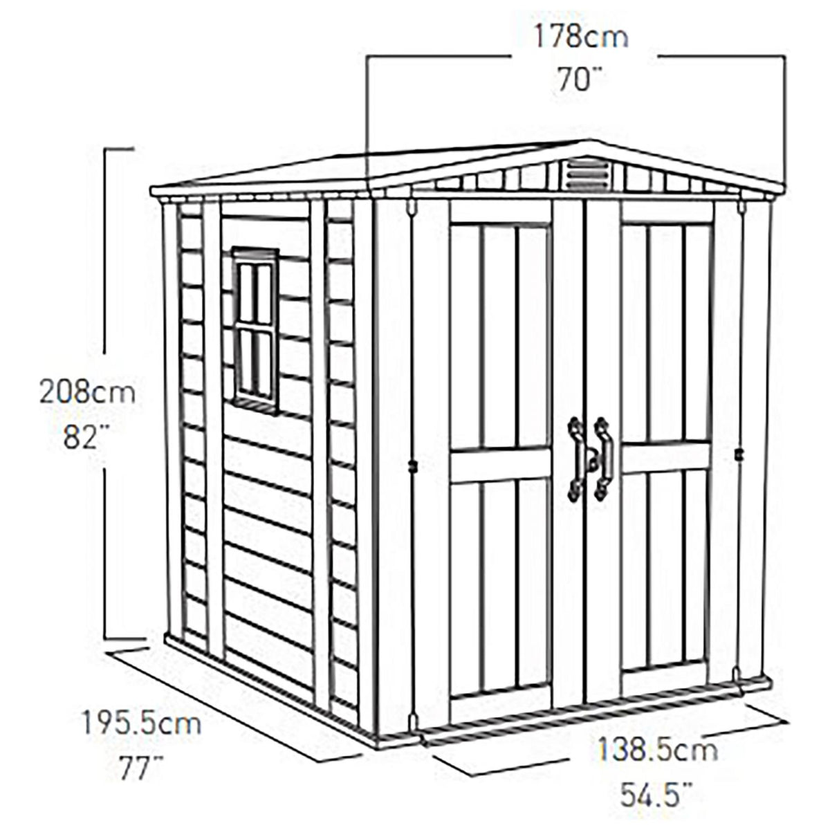 Steel-Reinforced Resin Apex Shed 1.8 x 1.8 m (6 x 6 ft) with Floor and Window - image 11