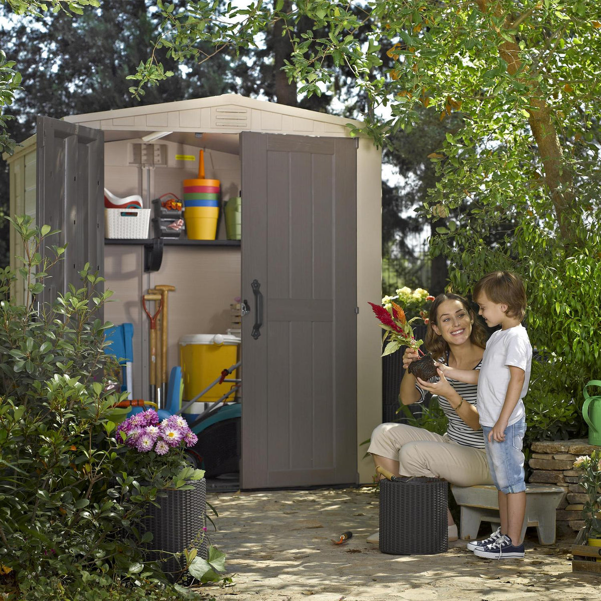 Steel-Reinforced Resin Apex Shed 1.8 x 1.8 m (6 x 6 ft) with Floor and Window - image 3
