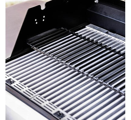 Three-burner gas barbecue with storage cabinet in black - view 8