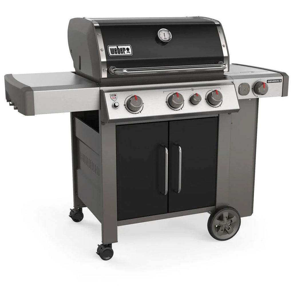 Three-burner gas barbecue with sear zone and side burner