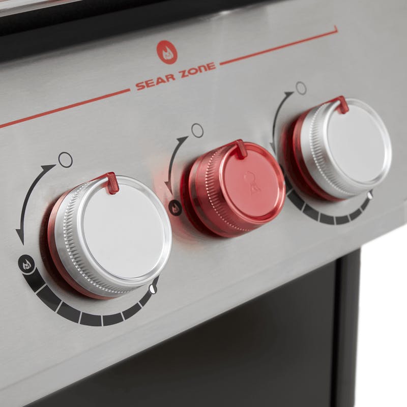Three-burner gas barbecue with sear zone and side burner - view 3