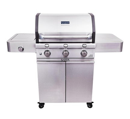 Three-burner gas barbecue with side burner in stainless steel - view 5