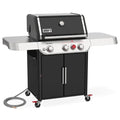 Three-burner natural gas barbecue with sear zone and prep table