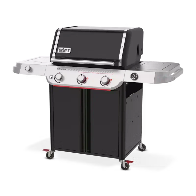 Three-burner propane gas barbecue with digital thermometer - view 3