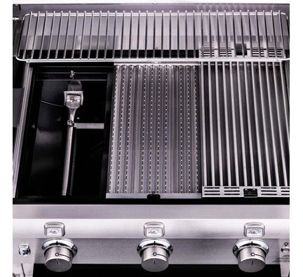 Three-Burner Stainless Steel Gas Barbecue with Side Burner and Cabinet - view 3