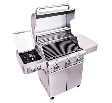 Three-Burner Stainless Steel Gas Barbecue with Side Burner and Cabinet - view 5