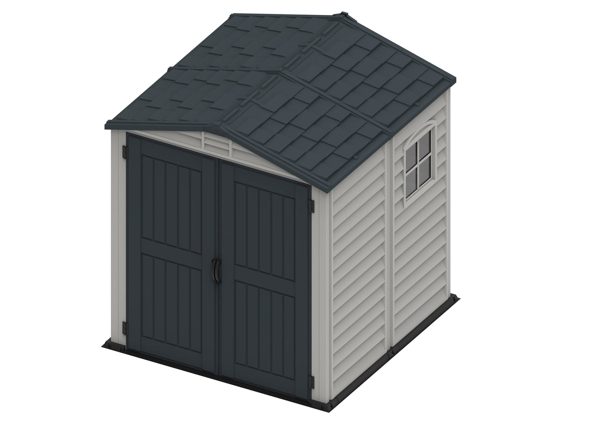 Vinyl Garden Shed 1.8 x 1.8 m (6 x 6 ft) with Moulded Floor Light Grey - image 4