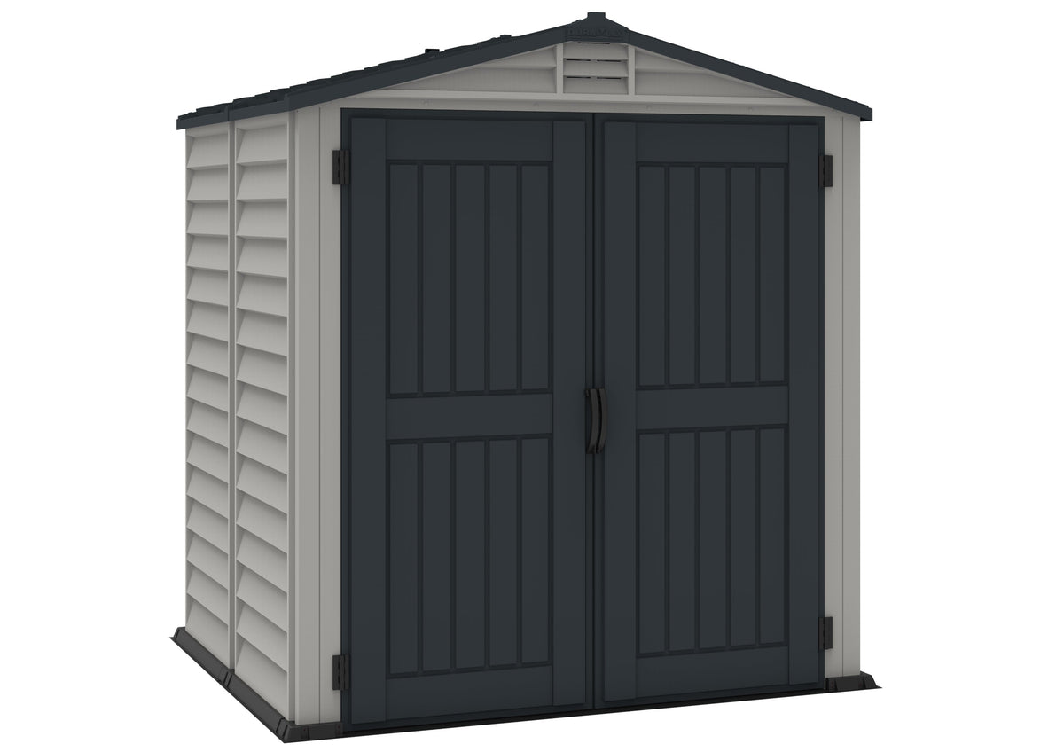 Vinyl Garden Shed 1.8 x 1.8 m (6 x 6 ft) with Moulded Floor Light Grey - image 5