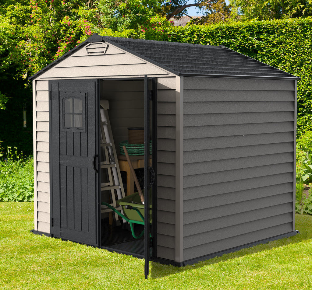 Vinyl Garden Shed 2.1 x 2.1 m (7 x 7 ft) with Moulded Floor and Windowed Doors - image 4