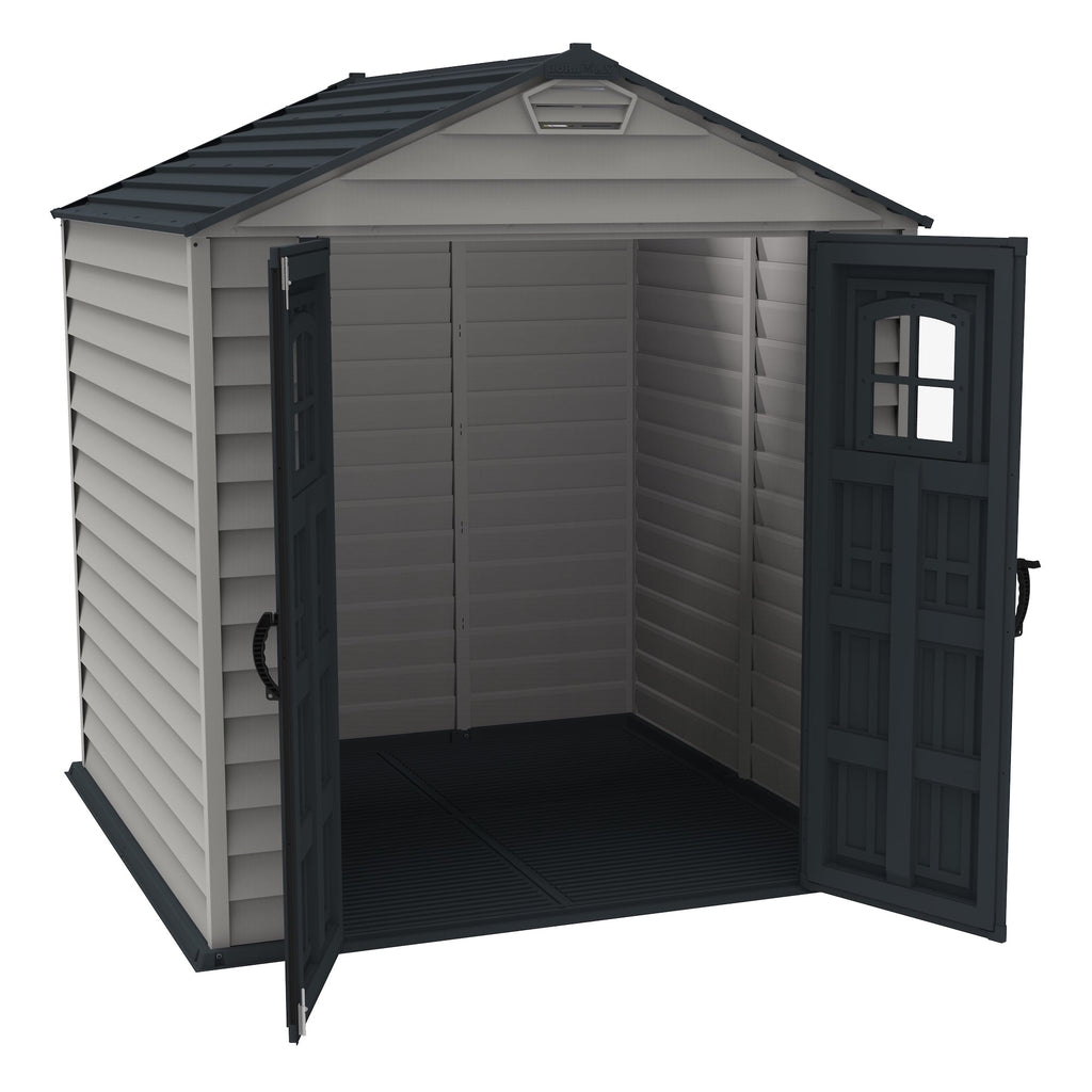 Vinyl Garden Shed 2.1 x 2.1 m (7 x 7 ft) with Moulded Floor and Windowed Doors - image 6