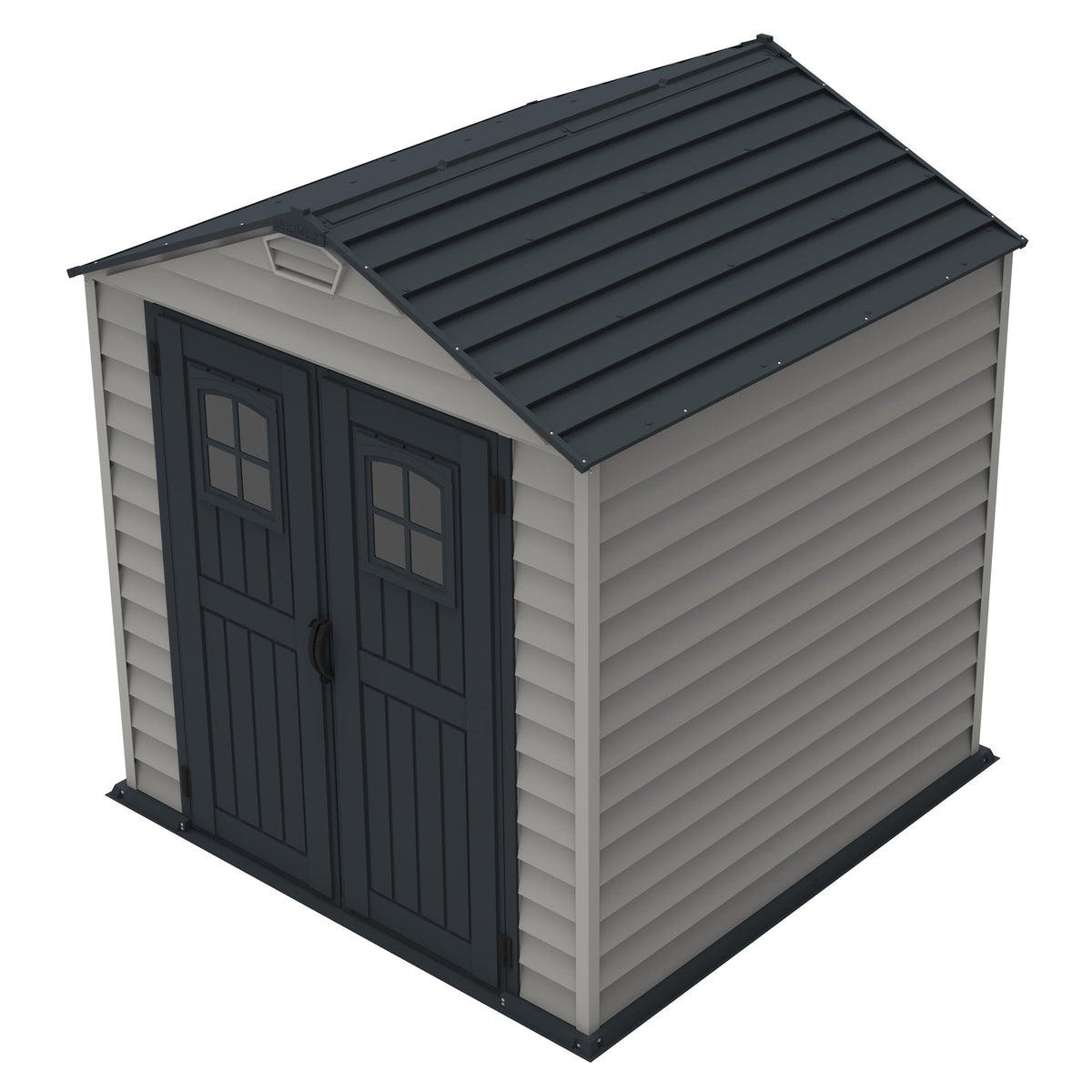 Vinyl Garden Shed 2.1 x 2.1 m (7 x 7 ft) with Moulded Floor and Windowed Doors - image 8