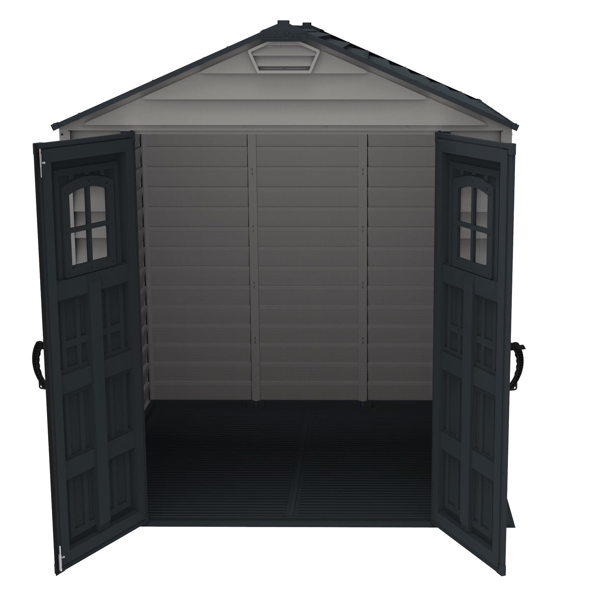 Vinyl Garden Shed 2.1 x 2.1 m (7 x 7 ft) with Moulded Floor and Windowed Doors - image 9