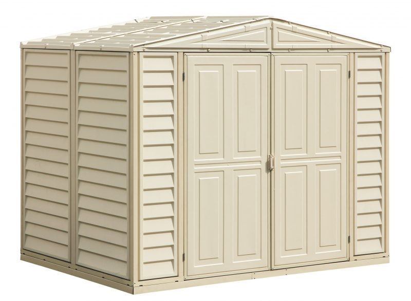 Vinyl Garden Shed 2.4 x 1.6 m (8 x 5.3 ft) with Foundation Kit - Ivory - image 1