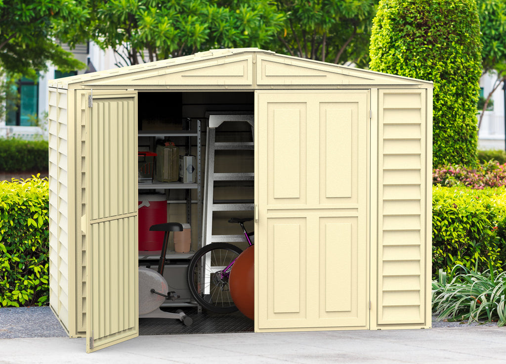 Vinyl Garden Shed 2.4 x 1.6 m (8 x 5.3 ft) with Foundation Kit - Ivory - image 2