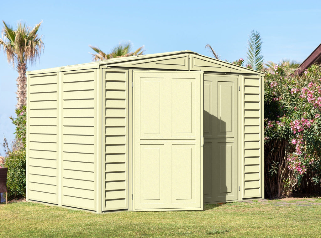 Vinyl Garden Shed 2.4 x 1.6 m (8 x 5.3 ft) with Foundation Kit - Ivory - image 3