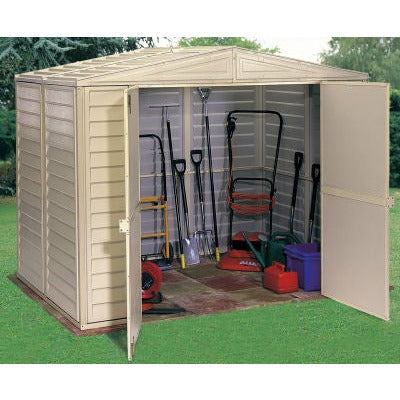 Vinyl Garden Shed 2.4 x 1.6 m (8 x 5.3 ft) with Foundation Kit - Ivory - image 4