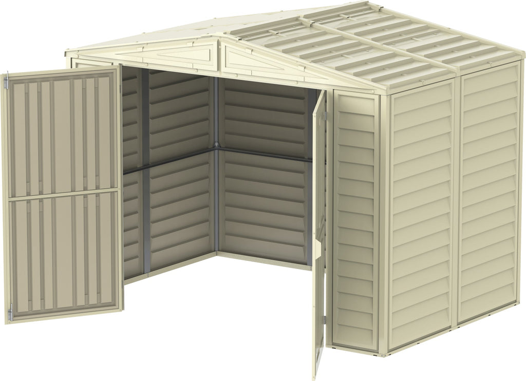 Vinyl Garden Shed 2.4 x 1.6 m (8 x 5.3 ft) with Foundation Kit - Ivory - image 7
