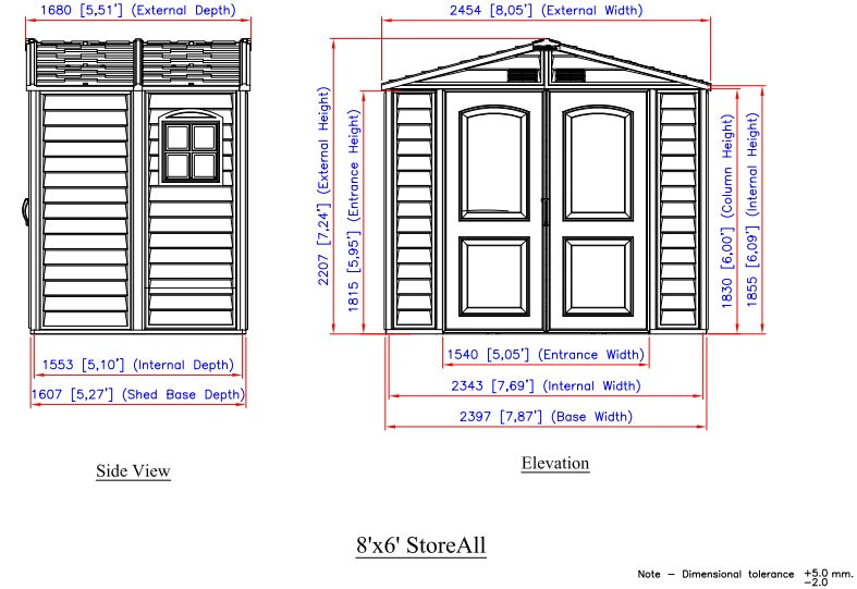 Vinyl Garden Shed 2.4 x 1.8 m (8 x 6 ft) with Foundation and Window - image 13