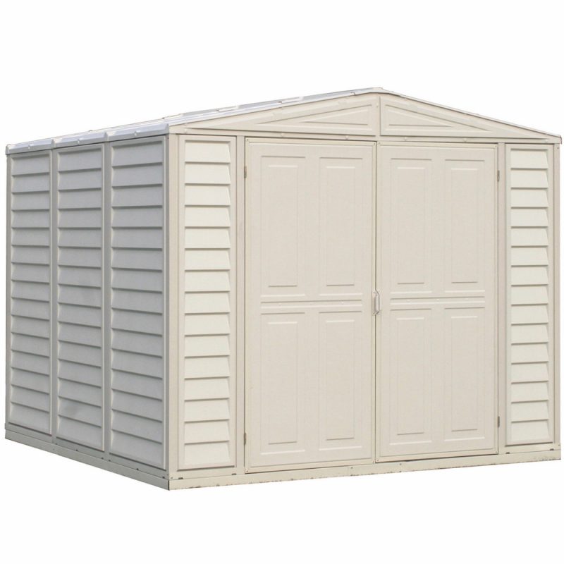 Vinyl Garden Shed 2.4 x 2.4 m (8 x 8 ft) with Foundation Kit - Ivory - image 1