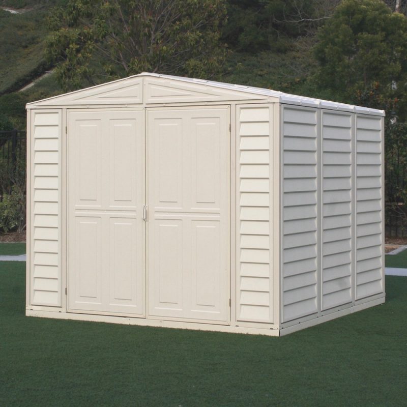 Vinyl Garden Shed 2.4 x 2.4 m (8 x 8 ft) with Foundation Kit - Ivory - image 2