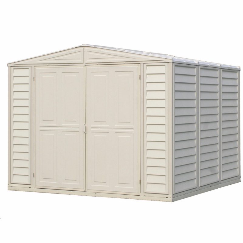 Vinyl Garden Shed 2.4 x 2.4 m (8 x 8 ft) with Foundation Kit - Ivory - image 3