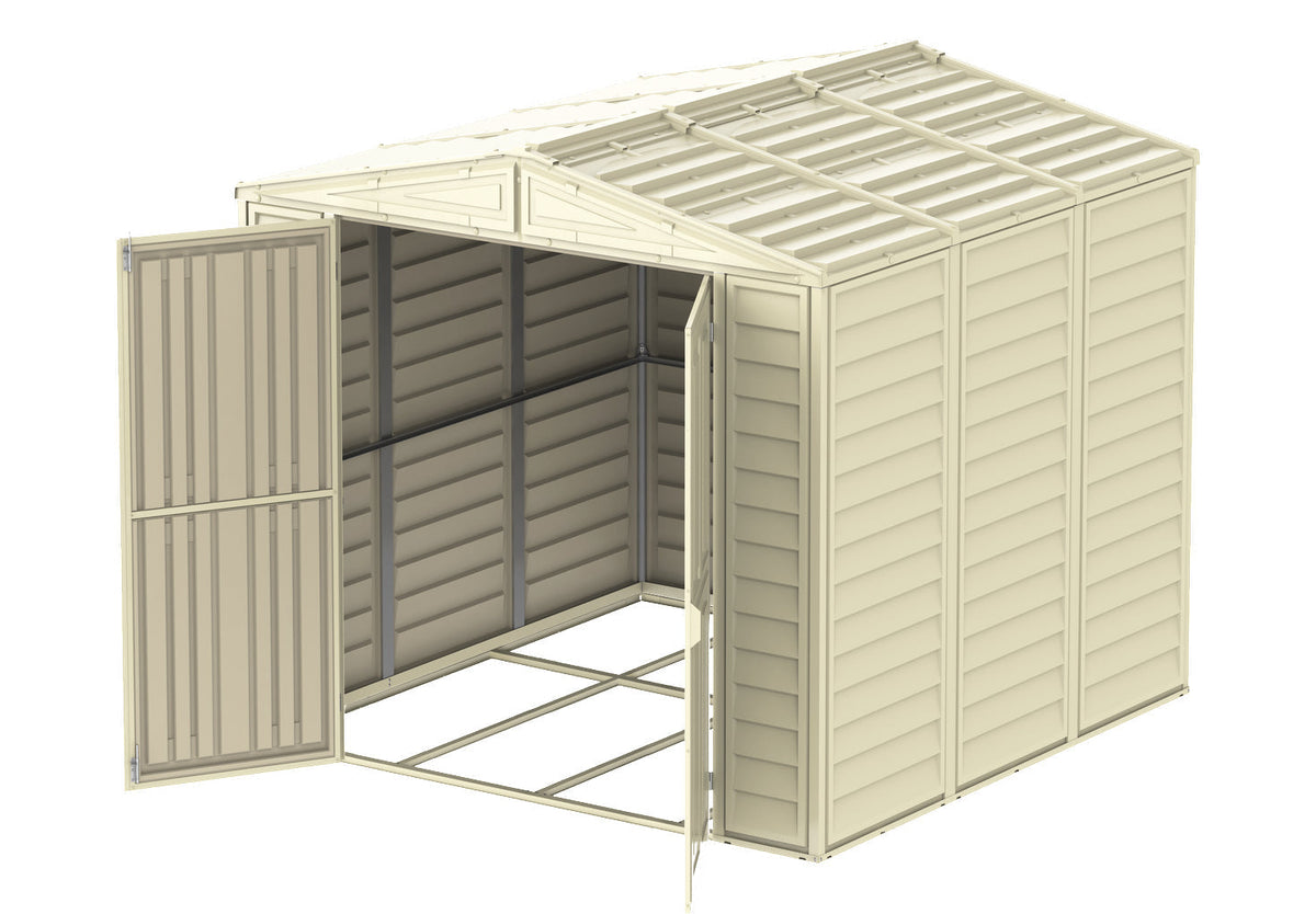 Vinyl Garden Shed 2.4 x 2.4 m (8 x 8 ft) with Foundation Kit - Ivory - image 5