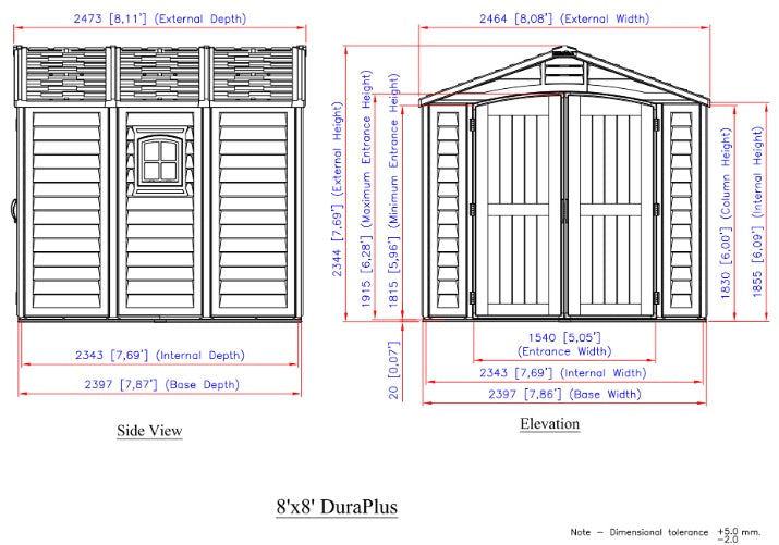 Vinyl Garden Shed 2.4 x 2.4 m (8 x 8 ft) with Metal Foundation Kit - image 19