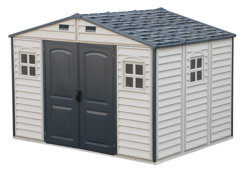Vinyl Garden Shed 3.2 x 2.4 m (10.5 x 8 ft) with Foundation Kit and Window - image 1